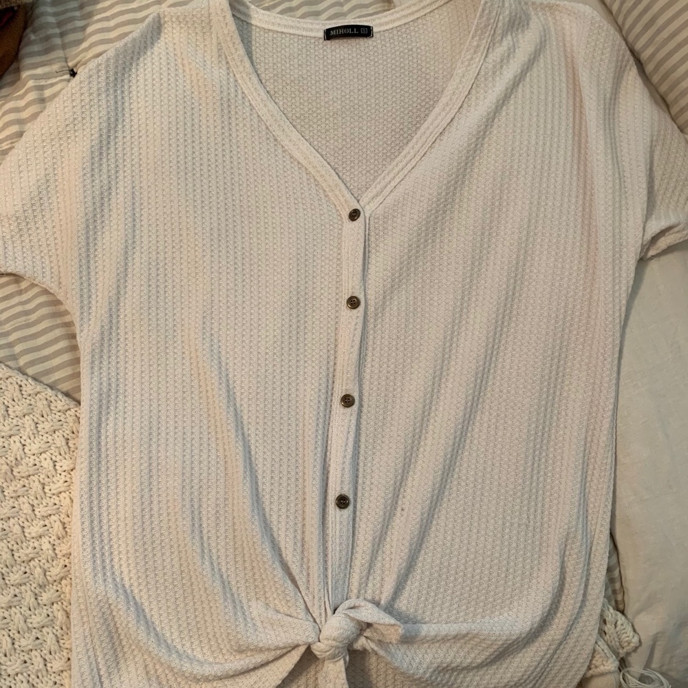 Waffle knit top